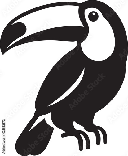 Toucan silhouette vector photo