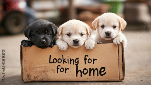 Pet volunteering, pappies in the box looking for home