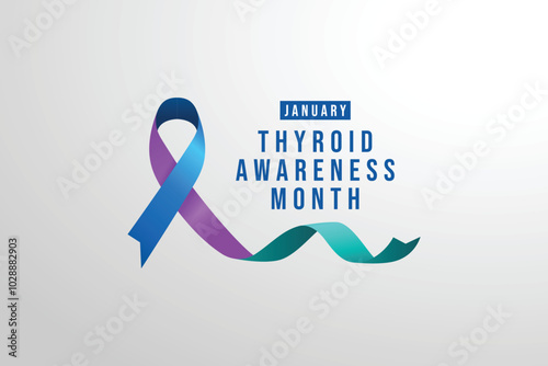Thyroid Awareness Month vector design template good for celebration usage. Thyroid Awareness Month design. vector ribbon. flat design. eps 10.