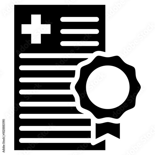 Medical Certificate icon vector image. Can be used for Plastic and Cosmetic Surgery.