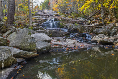 Glendale Falls in Middlefield, Massachusetts in autumn photo