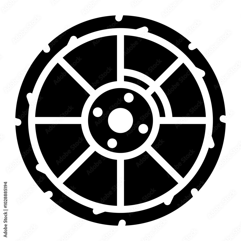 Fototapeta premium Wheel icon vector image. Can be used for Driving School.