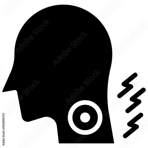 Crick in the Neck icon vector image. Can be used for Body Ache.