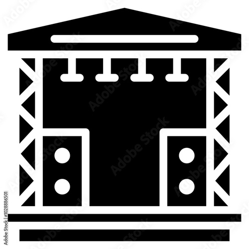 Stage icon vector image. Can be used for Rock and Roll.