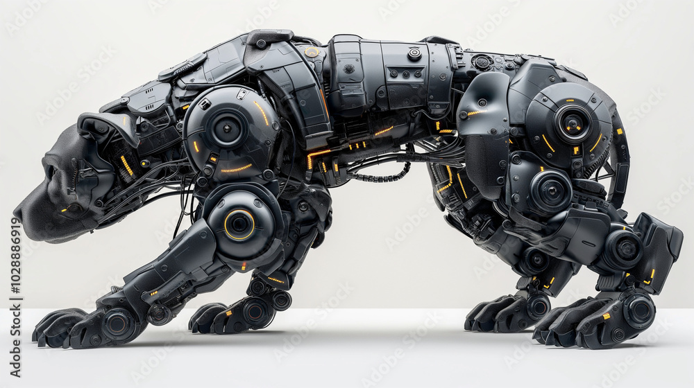 The highest technology of the animal for future isolated on white background. Generative AI Illustration. The highest technology of the animal for future isolated on white background. Generative AI Illustration.
