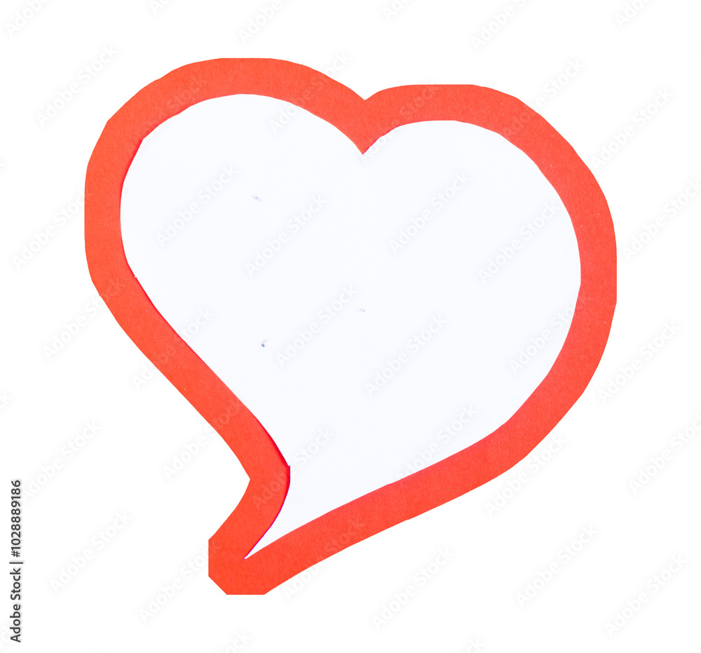 Isolated red heart shape made of paper scraps Isolated red heart shape made of paper scraps