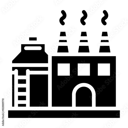 Oil Refinery icon vector image. Can be used for Oil And Gas.
