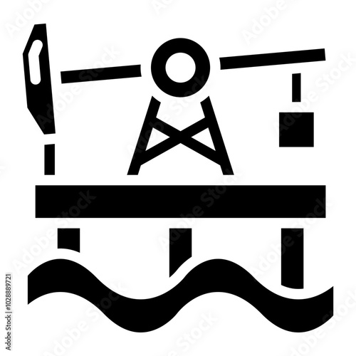 Oil Rig icon vector image. Can be used for Oil And Gas.