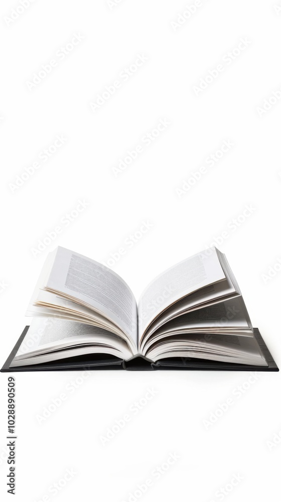 Book lying open on white background, 4K hyperrealistic photo Book lying open on white background, 4K hyperrealistic photo