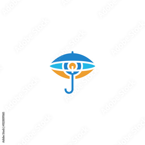 Eye in umbrella shape abstract logo design.