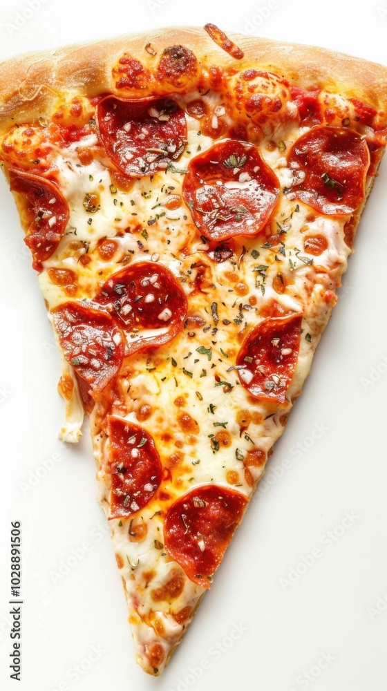 Single slice of pizza, white background, 4K hyperrealistic photo Single slice of pizza, white background, 4K hyperrealistic photo