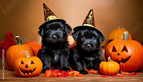 ハロウィンと子犬 photo