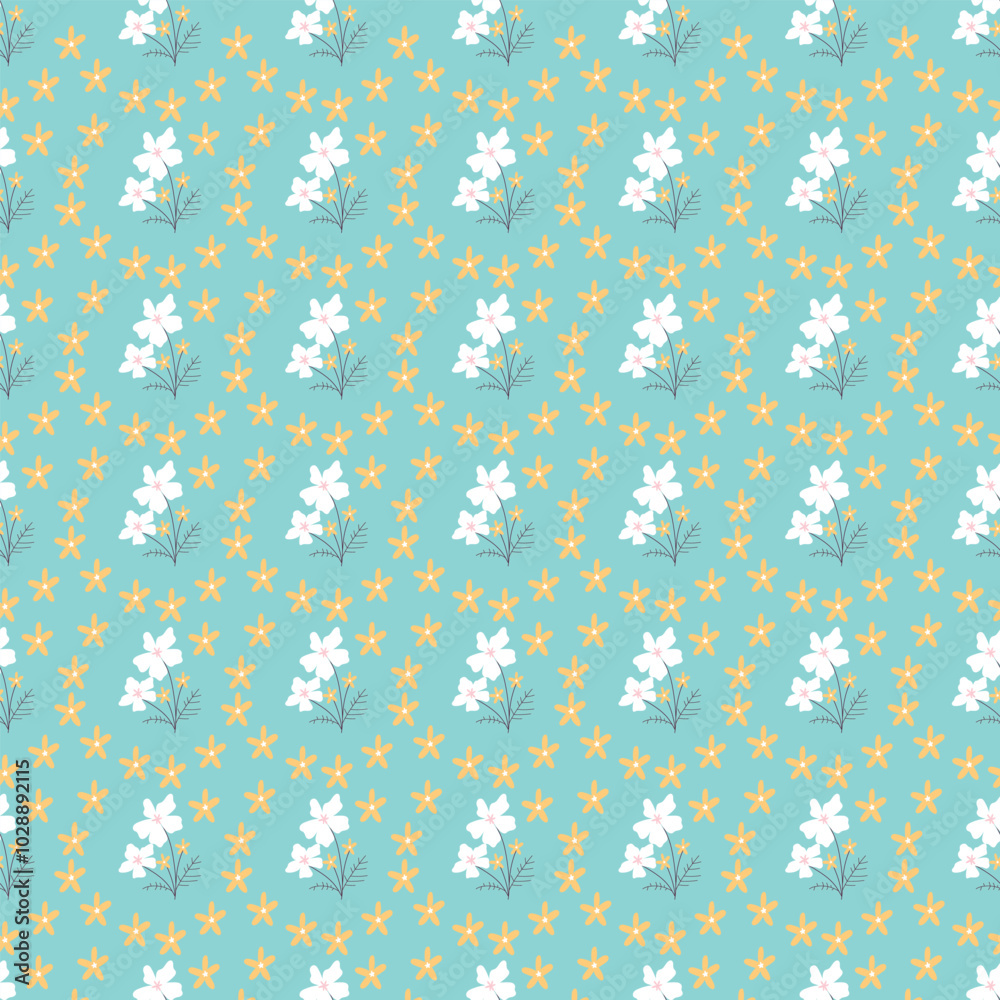 Seamless retro pattern with floral elements. Seamless retro pattern with floral elements.