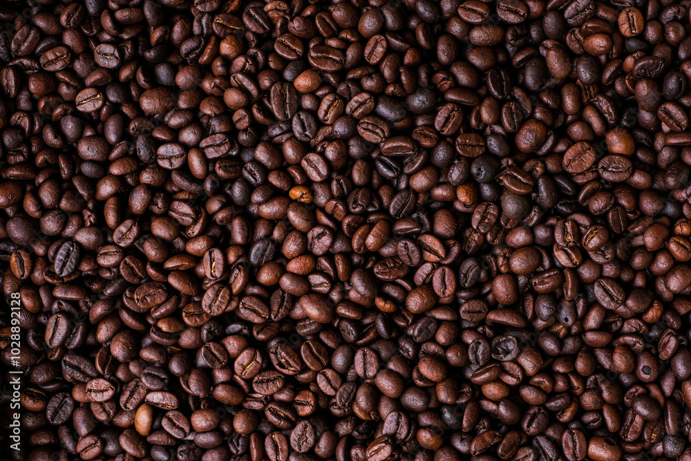 Roasted coffee beans for background Roasted coffee beans for background