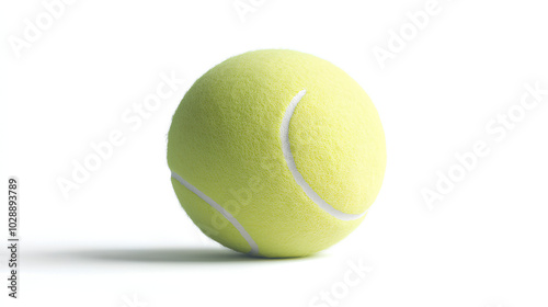 A yellow tennis ball isolated on a white background. photo