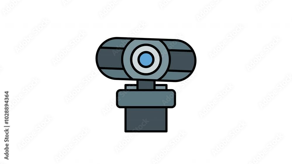 Animated webcam equipped with a lens and stand suitable for virtual meetings, online classes, video conferencing, live streaming, and content creation. Animated webcam equipped with a lens and stand suitable for virtual meetings, online classes, video conferencing, live streaming, and content creation.