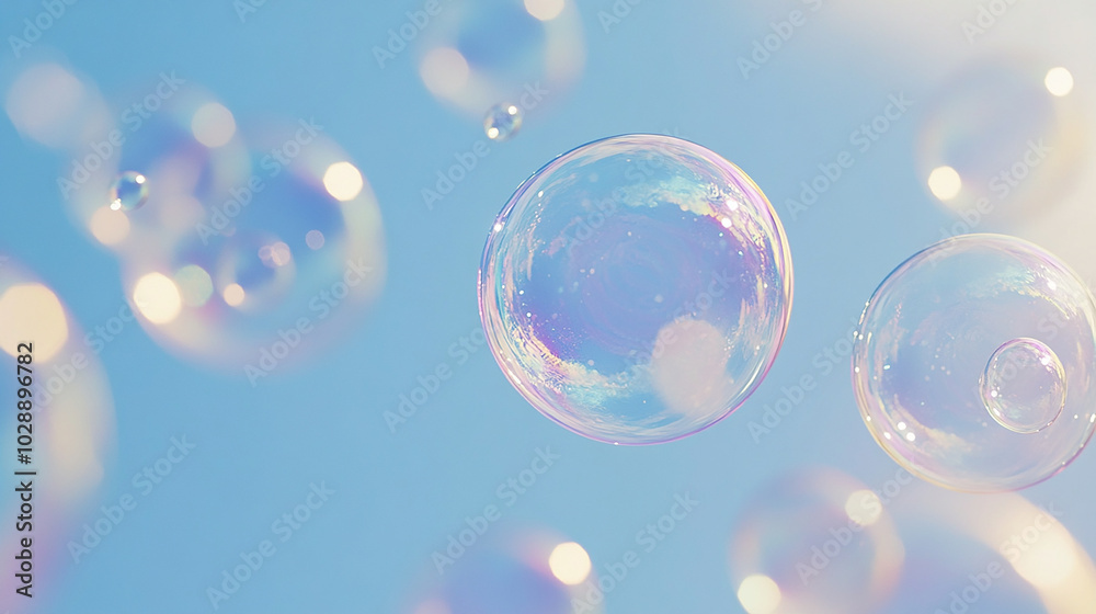 Close-up of gentle soap bubbles floating in the air Close-up of gentle soap bubbles floating in the air