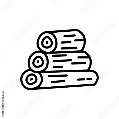 stack of logs vector icon in line style