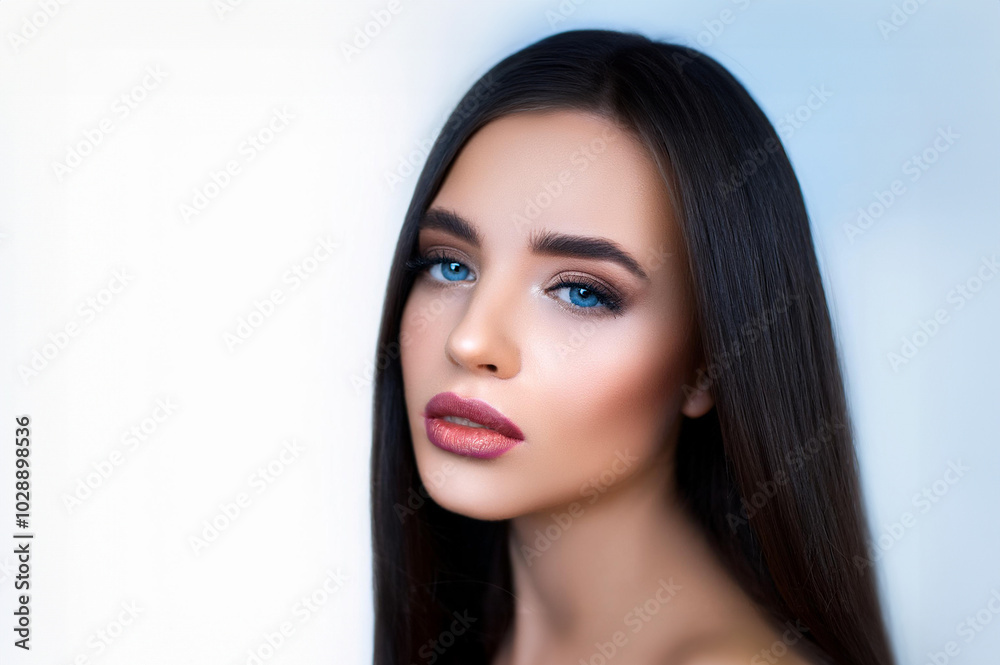 Junge hübsche Frau mit blauen Augen