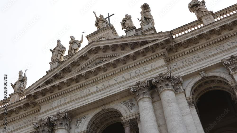 Facade or exterior of the Archbasilica of Saint John Lateran in Rome, Italy Facade or exterior of the Archbasilica of Saint John Lateran in Rome, Italy
