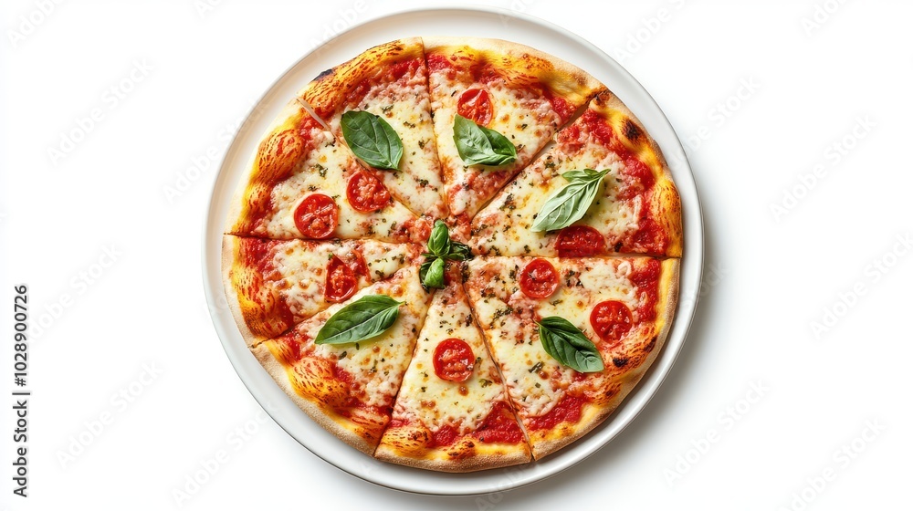 Margherita Pizza with Basil and Cherry Tomatoes Margherita Pizza with Basil and Cherry Tomatoes