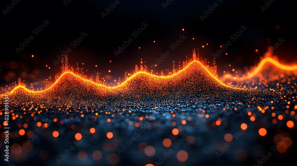 ROI stock chart glowing in hologram form, symbolizing financial growth and futuristic investment strategy