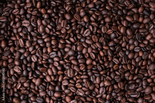 Roasted coffee beans for background