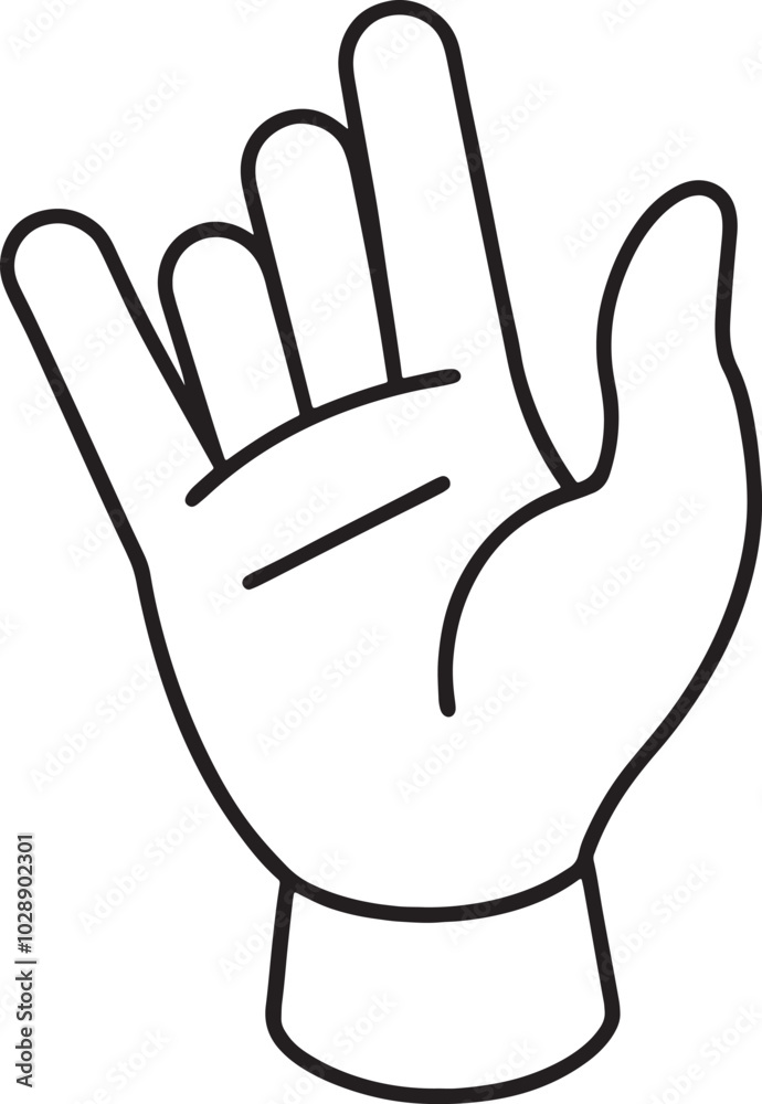 Obraz premium hand icon over white background, line detail style, vector illustration design