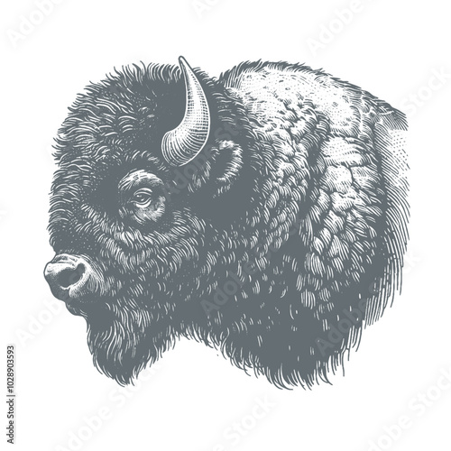 bison vector illustration