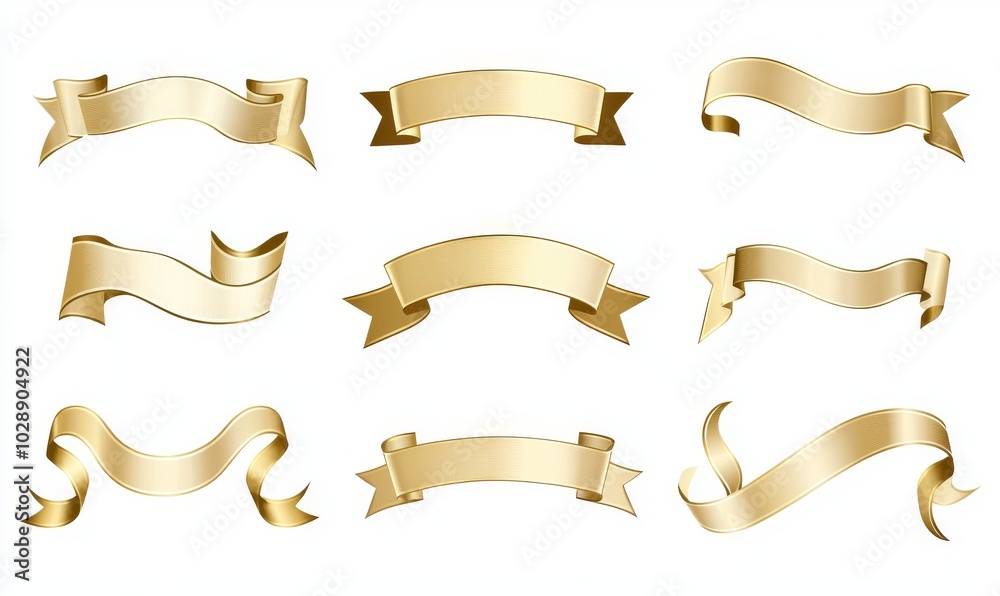 The golden ribbon banner is made up of a set of gold glossy text boxes for sale or discount promotions. The golden ribbon banner is made up of a set of gold glossy text boxes for sale or discount promotions.