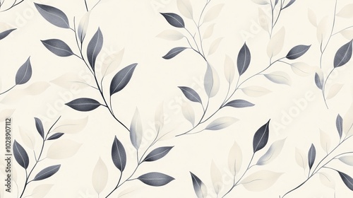 Delicate Minimalist Leaf Pattern Design