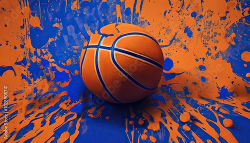 Wallpaper Mural Orange and Blue: A Basketball's Odyssey Torontodigital.ca