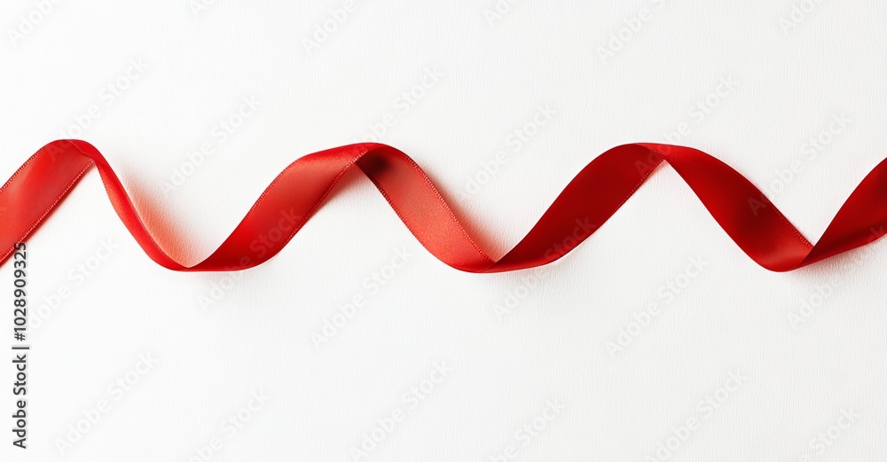 An image of a red ribbon isolated on a transparent and white background. An image of a red ribbon isolated on a transparent and white background.