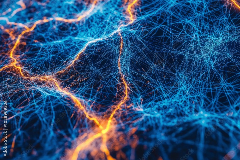 Abstract Intertwined Blue and Orange Lines Abstract Intertwined Blue and Orange Lines