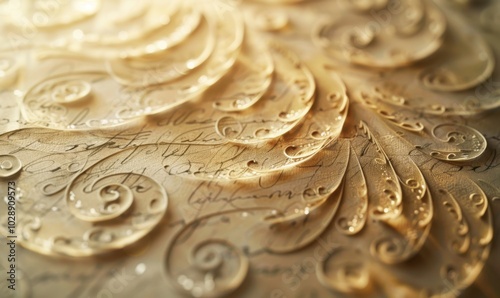 Calligraphic swirls of a farewell note, imbued with bittersweet sentiment, in elegant 4K hyperrealistic photo.