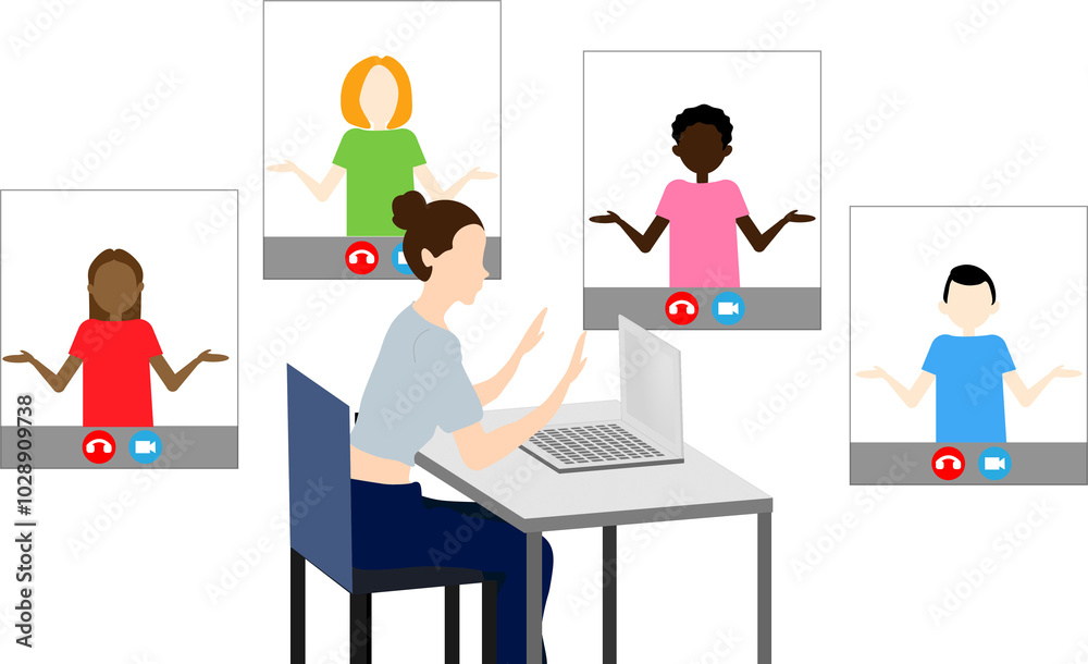 business people with chart, videocallimg, working process business people with chart, videocallimg, working process