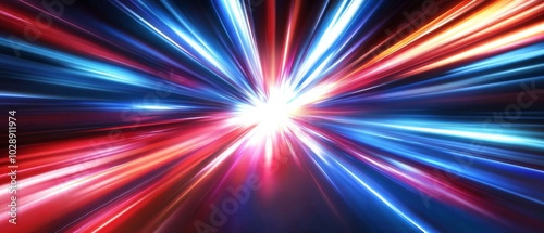 Abstract digital art starburst effect made up multiple Futuristic speed motion