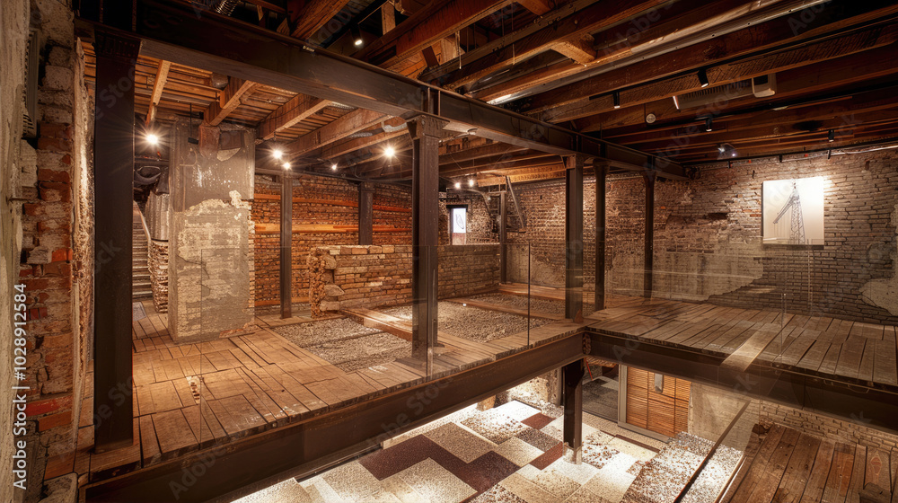 Industrial loft with exposed brick and beams Industrial loft with exposed brick and beams