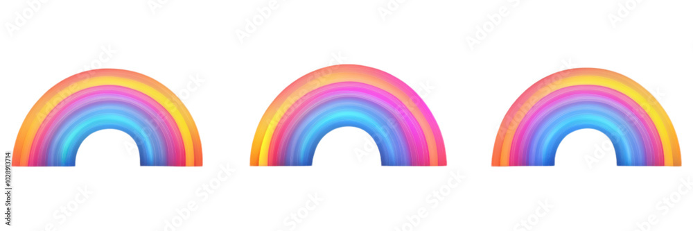 Colorful rainbow arcs isolated transparent background Colorful rainbow arcs isolated transparent background