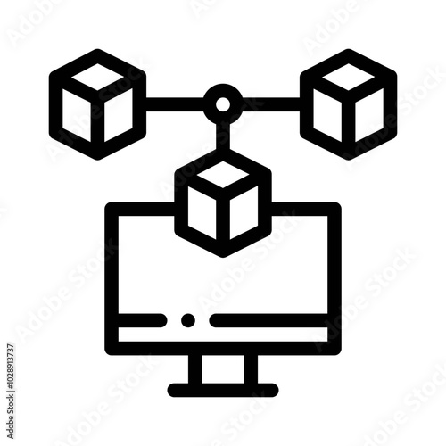 Blockchain Network line icon