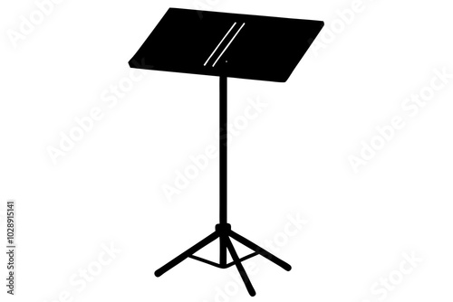 Music Stand | vector silhouette illustration on white background