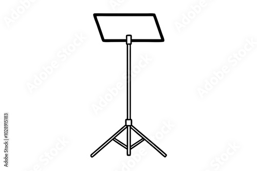 Music Stand | vector silhouette illustration on white background