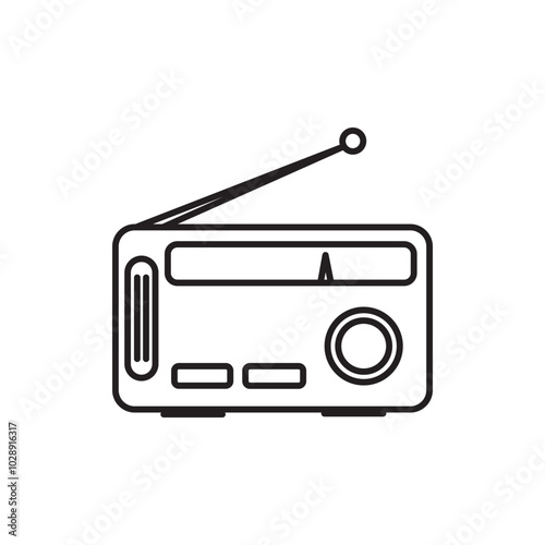 Radio icon outline vector