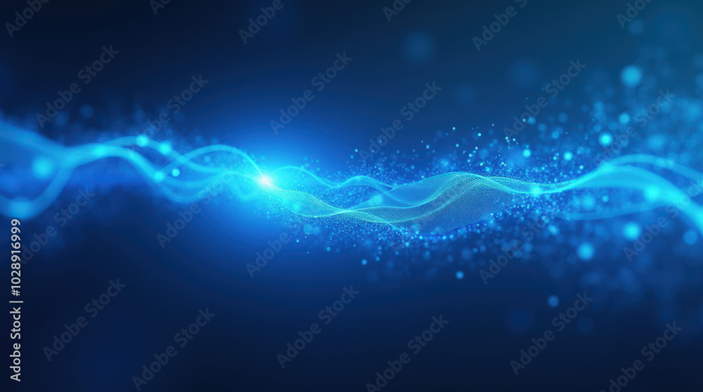 Futuristic Data Stream Visualization - High-Tech 3D Rendering of Digital Communication Waves and Networking in Blue Light Futuristic Data Stream Visualization - High-Tech 3D Rendering of Digital Communication Waves and Networking in Blue Light
