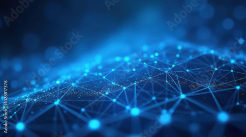 Abstract Blue Network Patterned Background | Futuristic Technology, Digital Communication & Data Visualization Image