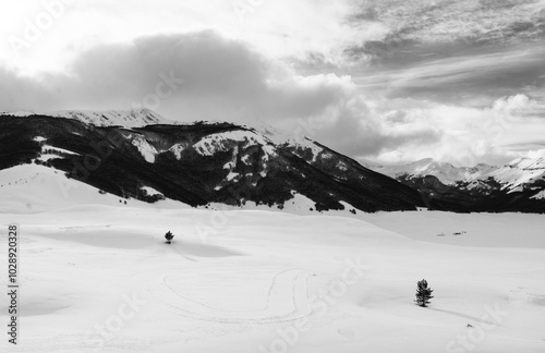 Snow and mountains in Abruzzo - Italy 