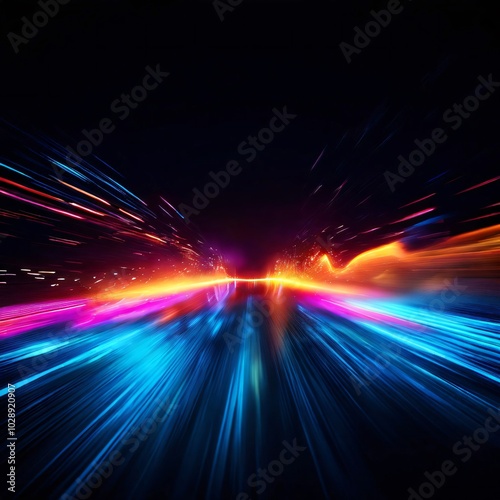 3d render technology abstract colorful light background 