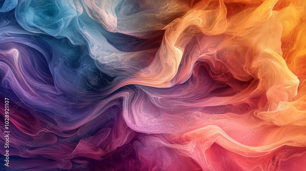 Fototapeta premium Vibrant Abstract Fluid Art with Swirling Colors