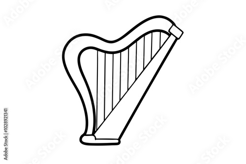 Harp musical silhouette | vector silhouette illustration on white background