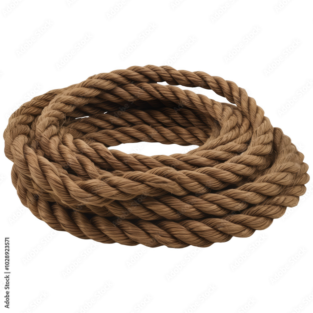 A sturdy and coiled hemp rope displayed against a transparent background, showcasing its natural texture and strength. Perfect for industrial, nautical, or decorative purposes. A sturdy and coiled hemp rope displayed against a transparent background, showcasing its natural texture and strength. Perfect for industrial, nautical, or decorative purposes.